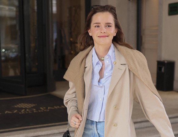 MFW - Emma Watson Leaves Her Hotel Emma Watson leaves her hotel to going to Fendi fashion show during Milan Fashion Week womens collection fall winter 2024-2025. Milan Italy on February 21st, 2024. Ph ...
