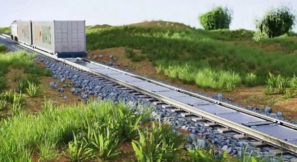 Zugstrecke Solarpanels