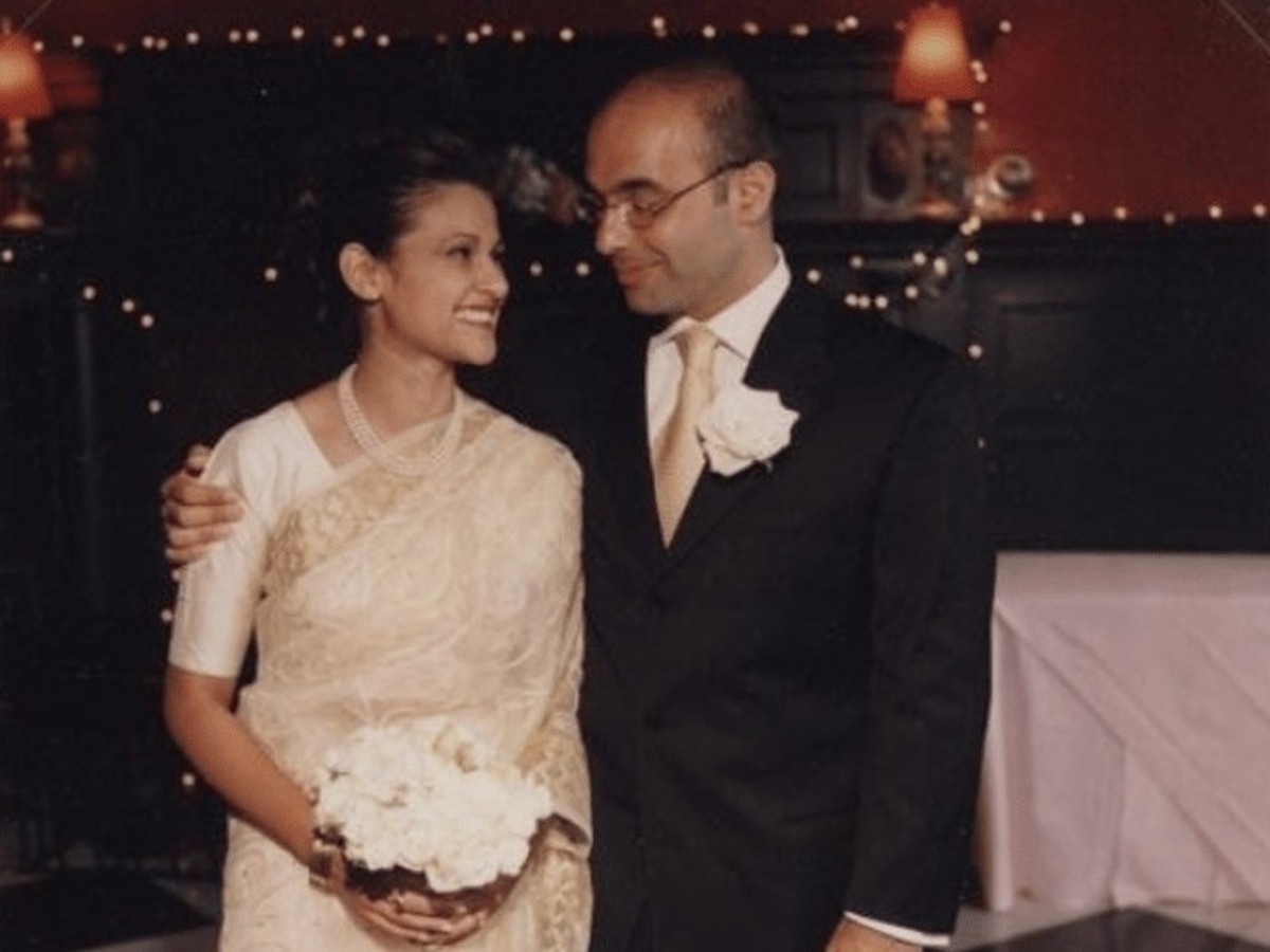 Le couple, lors de son mariage.