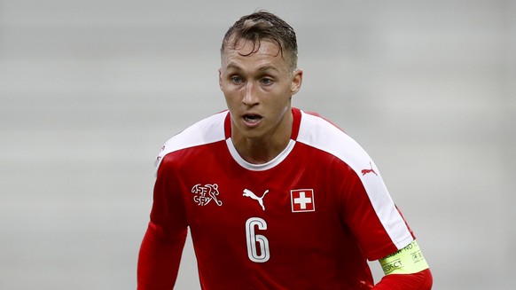 Switzerland’s Nicolas Haas in action during the UEFA U21 Euro qualifier soccer match between Switzerland and Wales at the Tissot Arena in Biel, Switzerland, September 1, 2017. (KEYSTONE/Peter Klaunzer ...