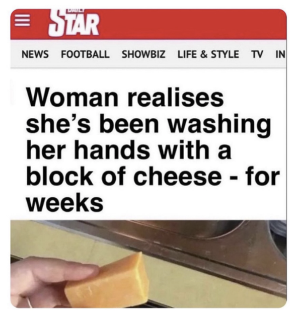 Fail: Lustige Schlagzeile: Frau verwechselt Seife mit Käse