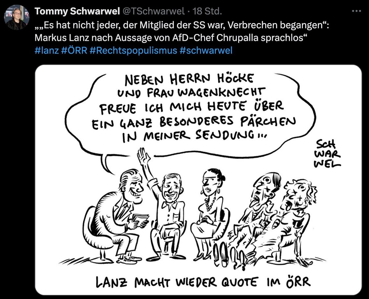 Tweet zu Nazis in TV-Talkshows.