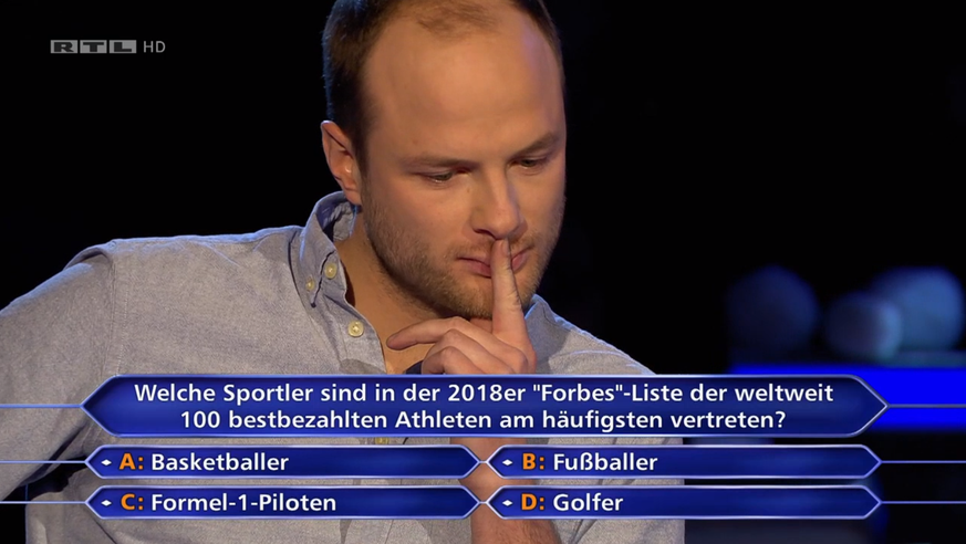 Kristian Schneider musste bei der 32'000-Euro-Frage lange überlegen.