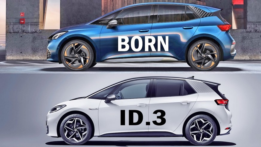 Electric cars: Cupra Born and VW.  ID.3