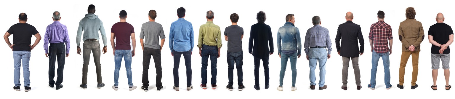 men from behind, Männer, Männer von hinten, Rücken, Männerrücken, Männer von hinten, shutterstock, back