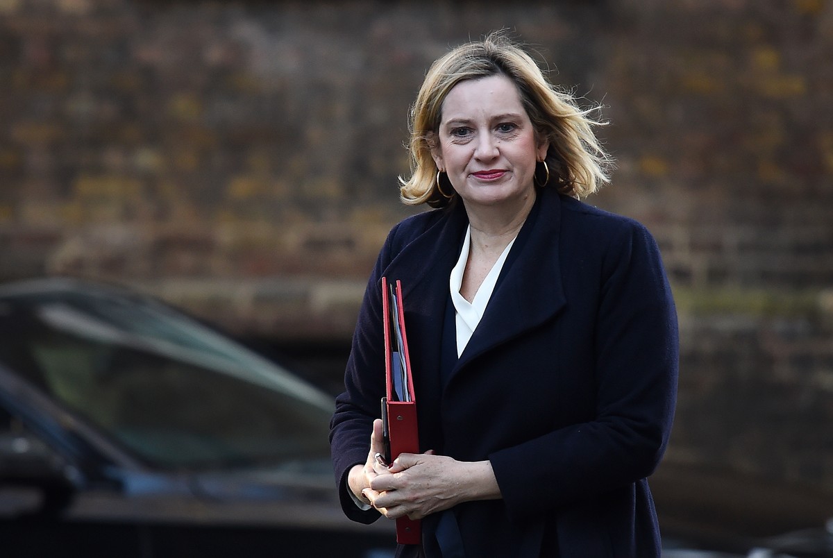 epa07380180 British Secretary of State for Work and Pensions Amber Rudd arrives at 10 Downing Street for a cabinet meeting in London, Britain, 19 February 2019. Britain's Attorney General Geoffre ...