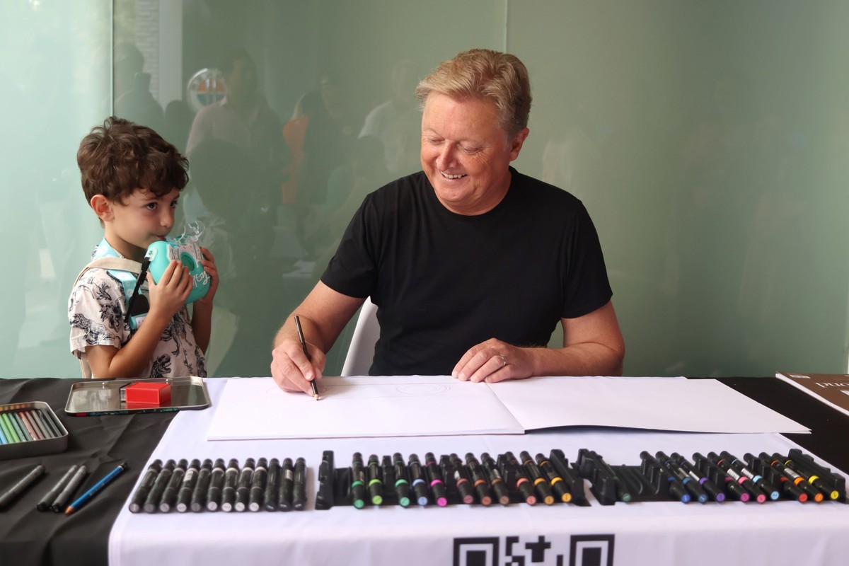 The famous Henrik Fisker during the opening of Fisker EV electric car showroom at The Grove Model Released Property Released xkwx advanced breakthrough car contemporary dynamic efficient electric ener ...