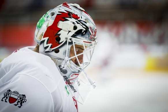 Lausannes Torhueter Luca Boltshauser waehrend der Meisterschaftspartie der National League zwischen den SC Rapperswil-Jona Lakers und Lausanne HC, am Montag, den 20. Dezember 2021, im Lido in Rappersw ...