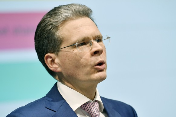 Zeno Staub, CEO Bank Vontobel an der Medienkonferenz zum Jahresabschluss 2018 in Zuerich am Dienstag, 12. Februar 2019. (KEYSTONE/Walter Bieri)