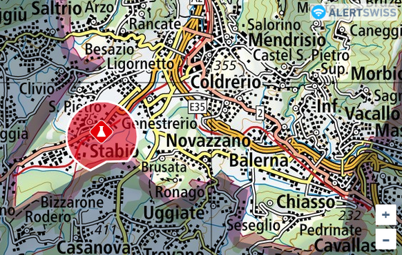 Alertswiss warnt: Ammoniak ist in Stabio TI ausgelaufen. (16.04.26)