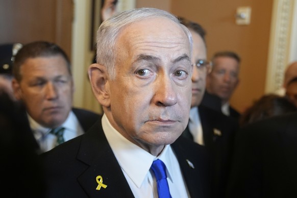 Prime Minister of Israel Benjamin Netanyahu speaks at the Capitol in Washington, Wednesday, July 9, 2025. (AP Photo/Manuel Balce Ceneta)
Benjamin Netanyahu