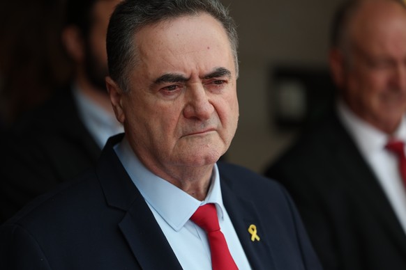 epa11706796 Israeli outgoing Foreign Minister Israel Katz waits prior to his meeting with his French counterpart at the foreign minister&#039;s office in Jerusalem, 07 November 2024. The Israeli prime ...