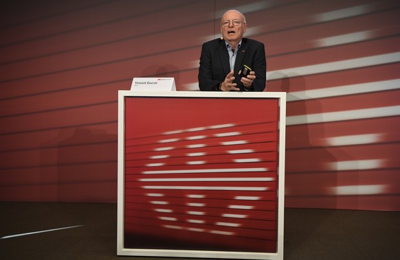 Vincent Ducrot, CEO SBB, spricht waehrend der Medienkonferenz zum Halbjahresergebnis 2020 der SBB, am Donnerstag, 10. September 2020 in Bern. (KEYSTONE/Anthony Anex)