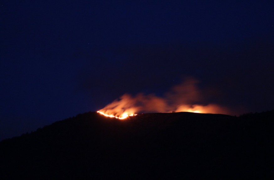 Waldbrand überhalb Gerra Gambarogno im Tessin