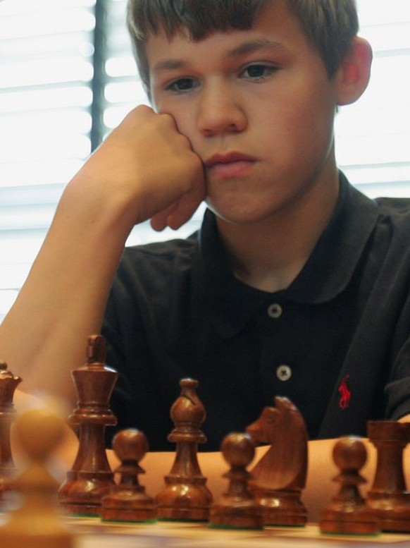 The current youngest grandmaster in the world Magnus Carlsen from Norway plays during the Grandmaster Tournament against Hikaru Nakamura from the United States, not in picture, at the International Ch ...