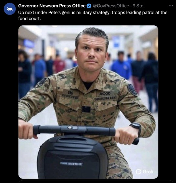 KI-generiertes Bild des US-Verteidigungsministers Pete Hegseth