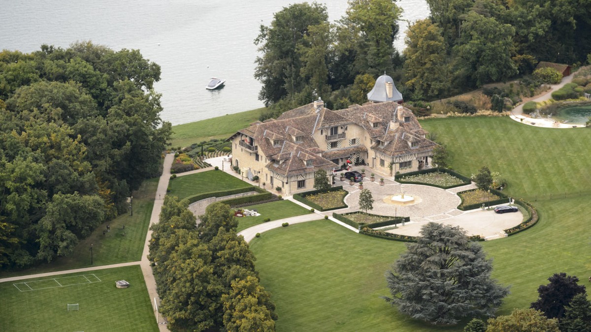 An aerial view of the property "La Reserve" occupied by German-born Formula One racing car driver Michael Schumacher in Gland, on the shores of Lake Geneva, Switzerland, Tuesday, September 9 ...