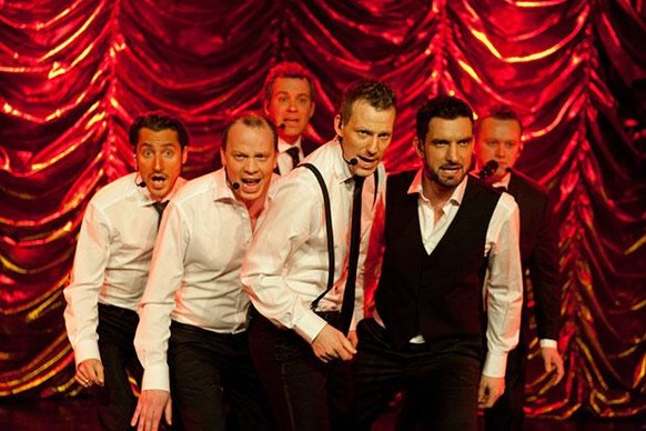 Bliss mit ihrem neuen Programm «Die Premiere»: (v. l. n. r.) Tom Baumann, Claudio Tolfo, Christian Hiesch, Lukas Hobi, Matthias Arn und Viktor Szlovak&nbsp;