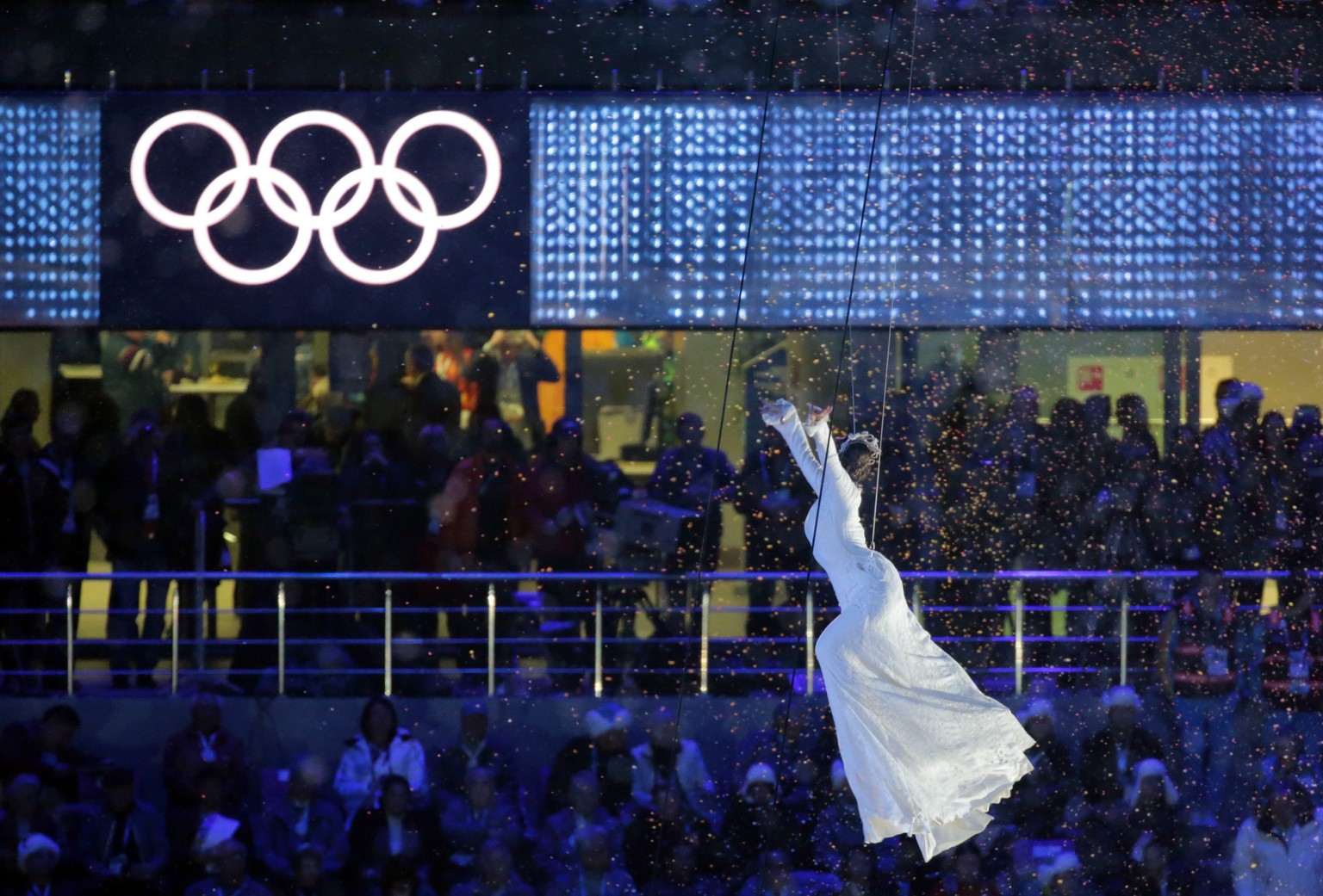 Abschlussfeier der Spiele in Sotschi, Russland, im Februar 2014.