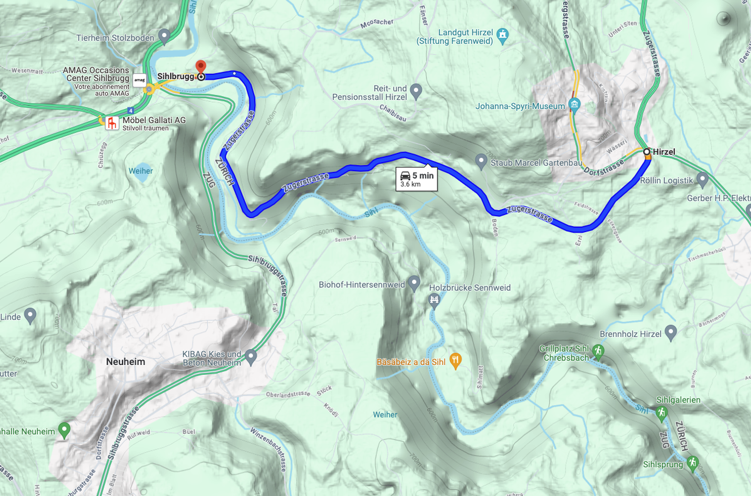 Die Zugerstrasse zwischen Hirzel und Sihlbrugg ist nach einem Erdrutsch gesperrt.