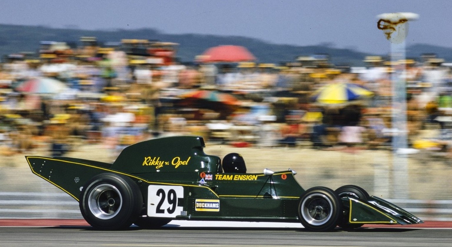 IMAGO / Motorsport Images

1973 French GP CIRCUIT PAUL RICARD, FRANCE - JULY 01: Rikky von Opel, Ensign N173 Ford during the French GP at Circuit Paul Ricard on July 01, 1973 in Circuit Paul Ricard, F ...