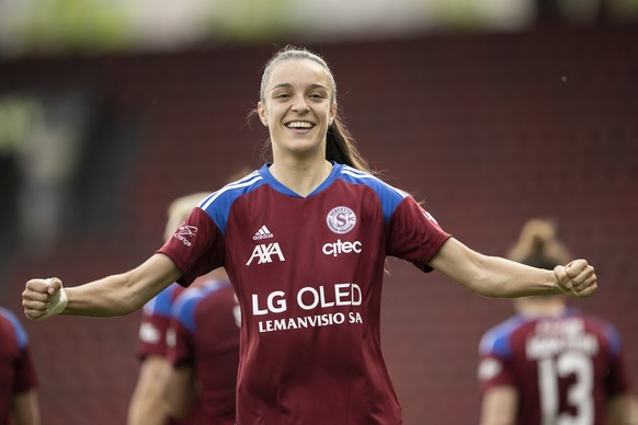 Servettes Natalia Padilla Bidas jubelt nach ihrem 1:0 Tor im AXA Women�s Cup Final 2023 Servette Chenois Feminin gegen den FC St.Gallen 1879 im Letzigrund, am Samstag, 29. April 2023 in Zuerich. (KEYS ...