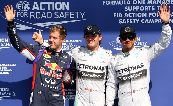 Ein gewohntes Bild: Rosberg, Hamilton und Vettel dominieren das Qualifying auch in Spa.