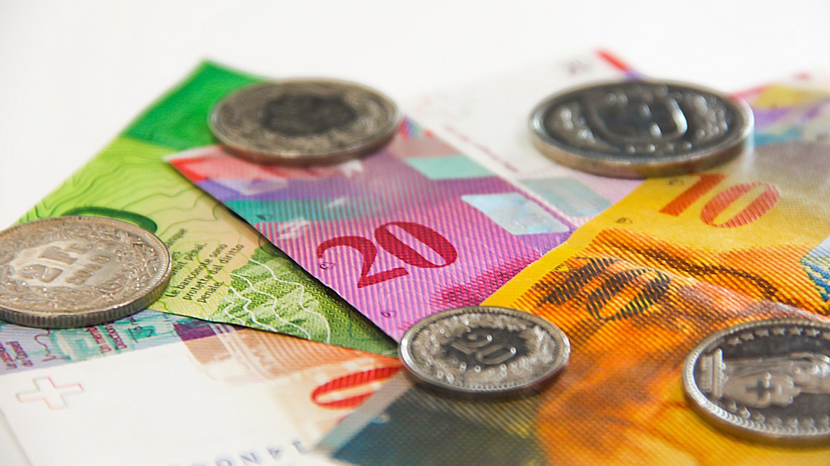 Franken Banknoten Münzen Bargeld