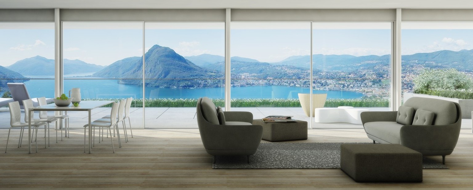 Luxusvilla auf dem Monte Brè in Lugano: 421 Quadratmeter Wohnfläche, 5 Schlafzimmer, 6 Badezimmer und 180 Grad Seesicht, mit Innenpool und privatem Spa für 6'840'000 Franken. Villa Lugano.