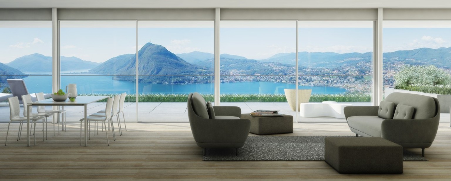 Luxusvilla auf dem Monte Brè in Lugano: 421 Quadratmeter Wohnfläche, 5 Schlafzimmer, 6 Badezimmer und 180 Grad Seesicht, mit Innenpool und privatem Spa für 6&#039;840&#039;000 Franken. Villa Lugano.