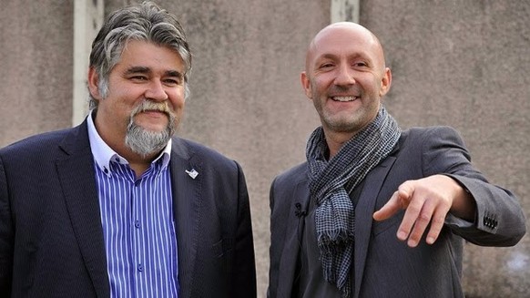 Luzenac-Präsident Jérôme Ducros mit seinem Manager Fabien Barthez.&nbsp;