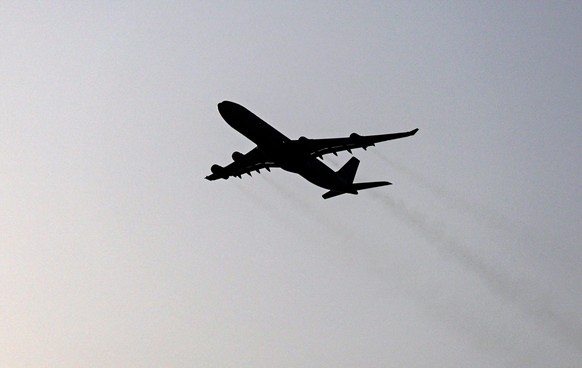epaselect epa12792151 An Airbus A343 plane owned by Iranian Mahan Air takes off from Dubai International Airport heading to Tehran, in Dubai, United Arab Emirates, 03 March 2026. The Dubai Media offic ...
