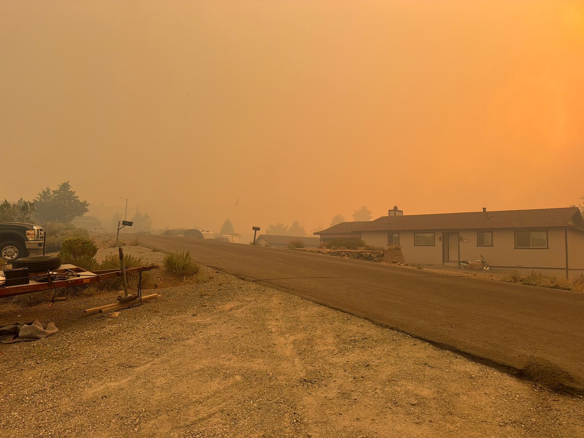 Smoke fills the air from the Hawk Fire Aug. 22, 2026, in northwet Reno, Nevada. (Shane Merritt via AP)
Western Wildfires