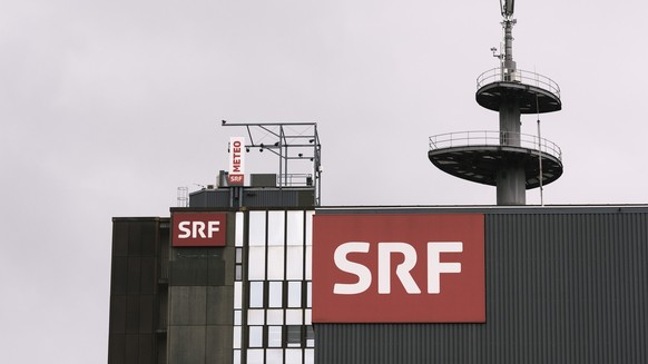 View on the roof of the building of the Swiss Radio and Television SRF with the broadcasting station of the television program