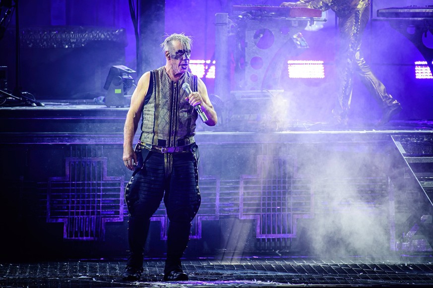 Rammstein live in Odense, Denmark Odense, Denmark. 02nd, June 2023. The German industrial metal band Rammstein performs a live concert at Odense Dyreskureplads in Odense. Here vocalist Till Lindemann  ...