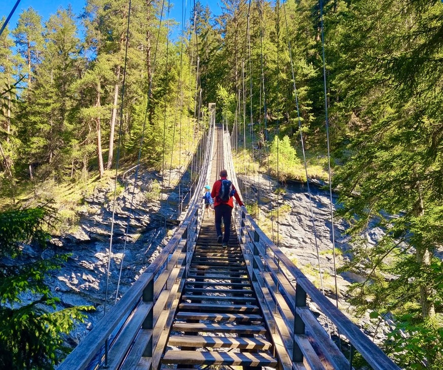 Traversinersteg II Via Mala Hängebrücken