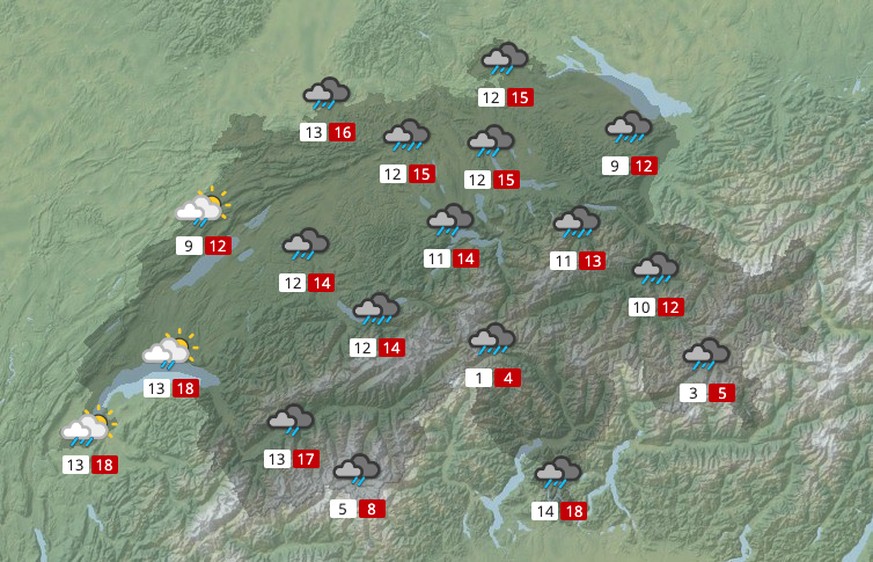 Wetterprognose vom 25.08.2023 für den Montag, den 28.08.2023.