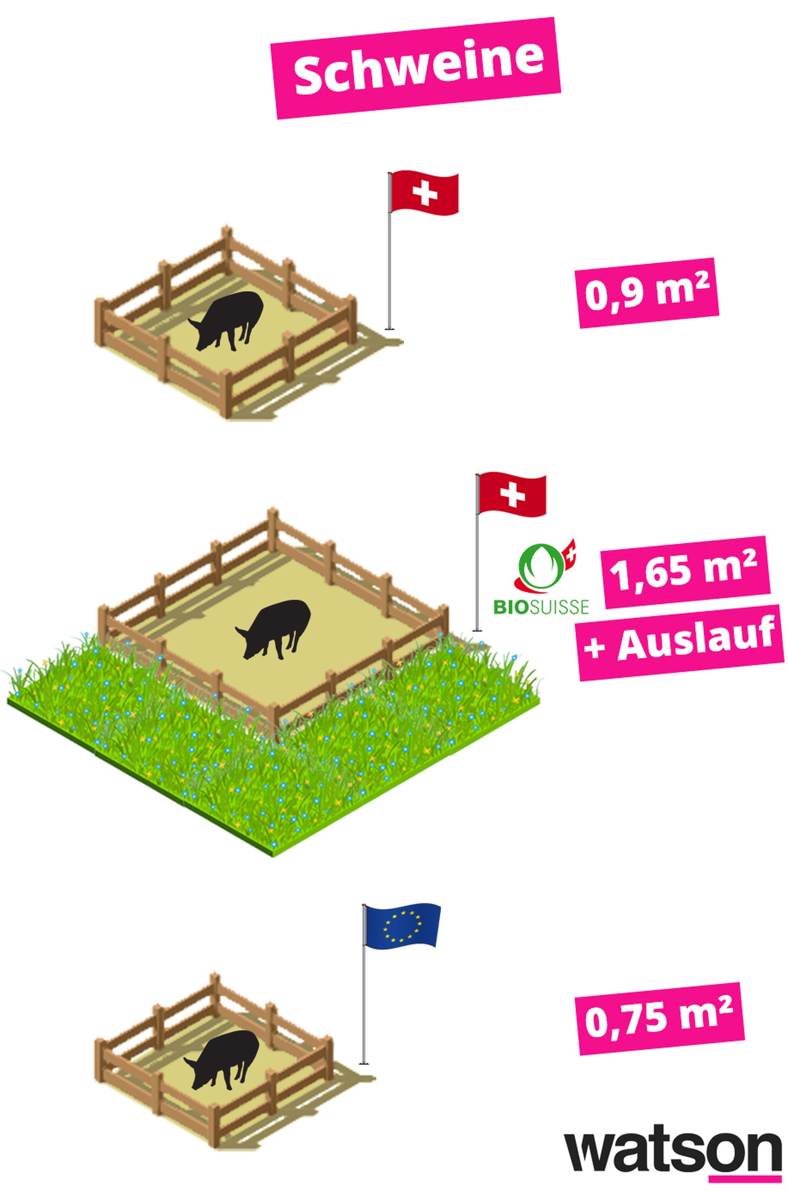 Grafiken Schweiz EU Nutztier Landwirtschaft Rinder Hühner Schweine