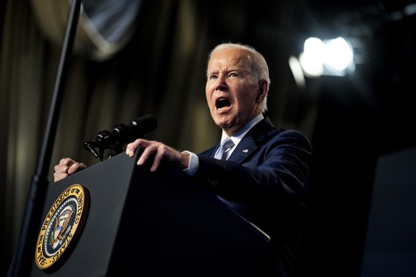 President Joe Biden speaks at the North America's Building Trades Union National Legislative Conference at the Washington Hilton in Washington on Tuesday, April 25, 2023.  (AP Photo/Andrew Harnik) J...