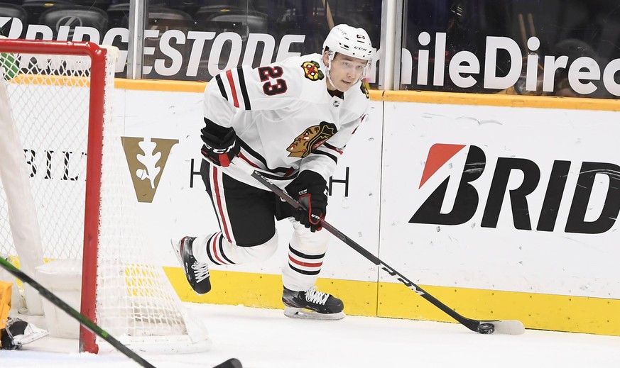 Philipp Kuraschew blieb mit seinen Blackhawks gegen Colorado chancenlos.