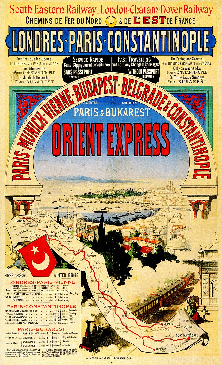 Plakatwerbung für den Orient-Express für die Saison 1888-89.