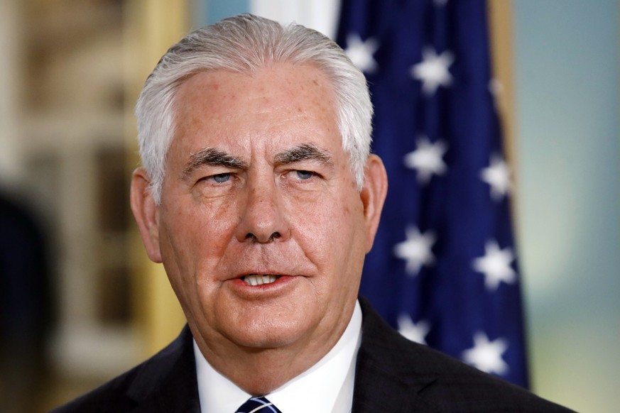 In this Sept. 26, 2017, photo, Secretary of State Rex Tillerson speaks at the State Department in Washington. Tillerson is making his second trip to China since taking office in February, and relation ...