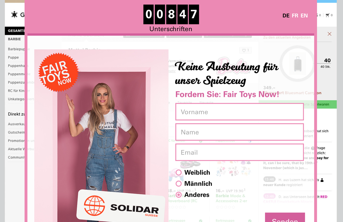 Die NGO sammelt online Unterschriften für eine Petition.