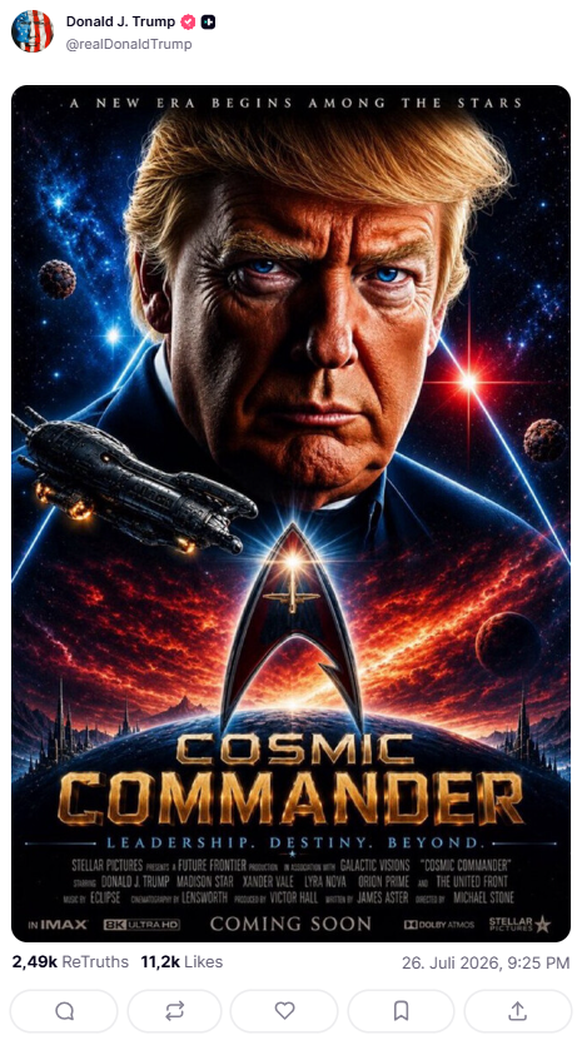 Trump Truthsocial Post: Star Trek