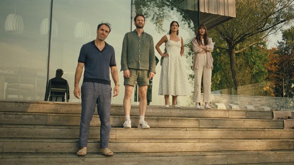 Dakota Johnson, Michael Angelo Covino, Adria Arjona, and Kyle Marvin in Splitsville (2025)