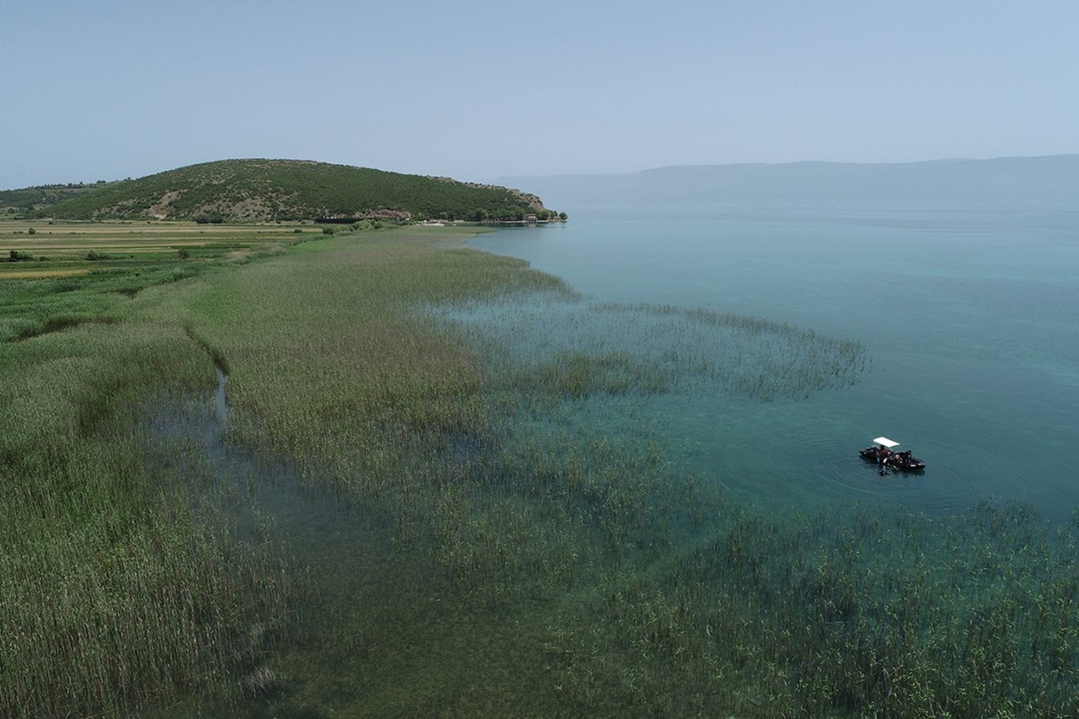 Ausgrabungsstelle Lin 3 im Ohridsee, Albanien.