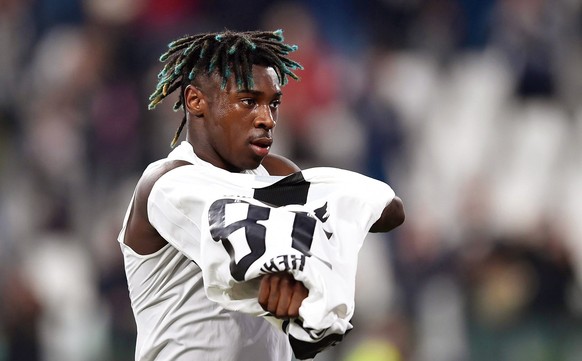 epa07489387 Juventus' Moise Kean reacts after the Italian Serie A soccer match between Juventus FC and AC Milan in Turin, Italy, 06 April 2019. EPA/ALESSANDRO DI MARCO