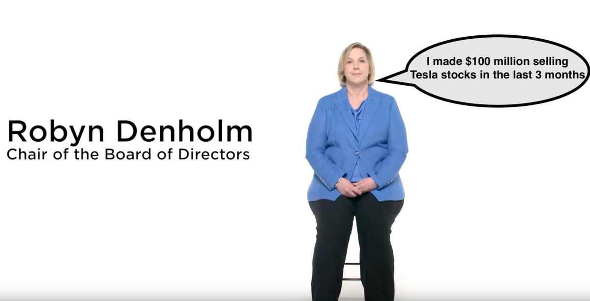 Robyn Denholm, Vorsitzende des Tesla-Verwaltungsrats, trennte sich von Aktien im Wert von 100 Millionen Dollar.