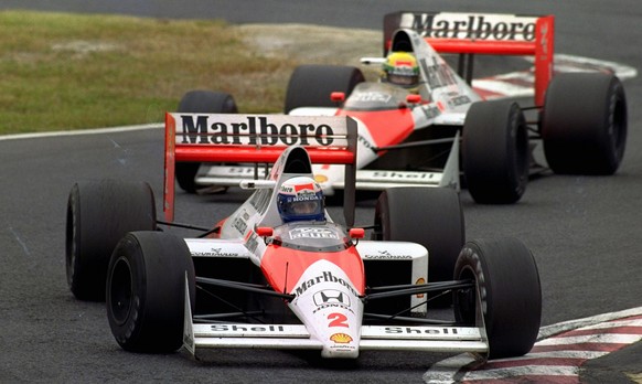 Oktober 1989: Die McLaren-Honda dominieren, Alain Prost (vorne) wird vor Ayrton Senna Weltmeister.