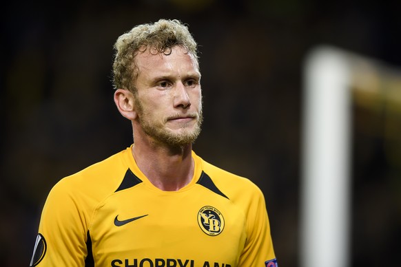 Young Boys&#039; Fabian Lustenberger pictured during the UEFA Europa League group stage group G soccer match between Switzerland&#039;s BSC Young Boys Bern and Nederland&#039;s Feyernoord Rotterdam, a ...